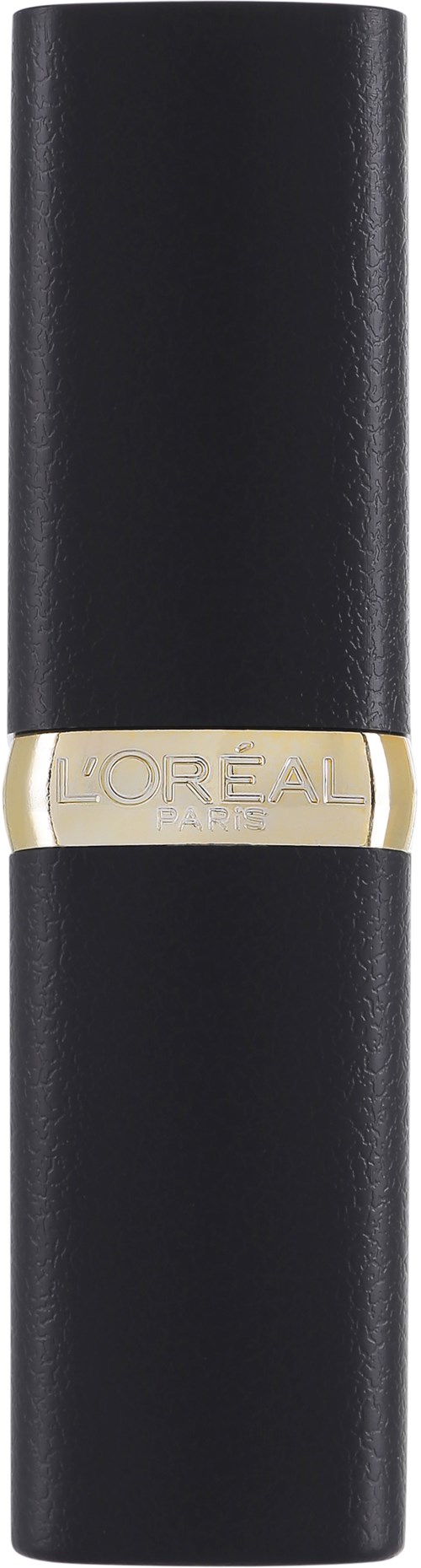 Czarna szminka z złotą taśmą i nazwą L'Oreal.