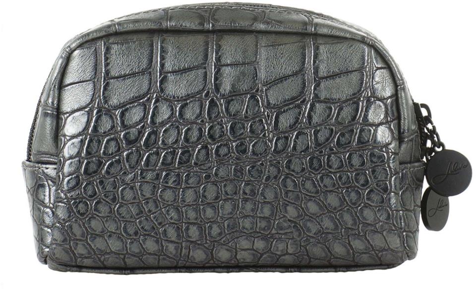 Lulus Accessories Beauty Cosmetic Bag Mini Shimmery Black