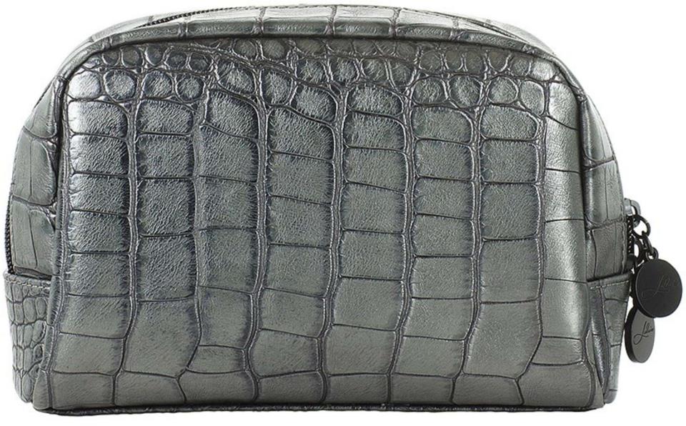 Lulus Accessories Beauty Cosmetic Bag Shimmery Black