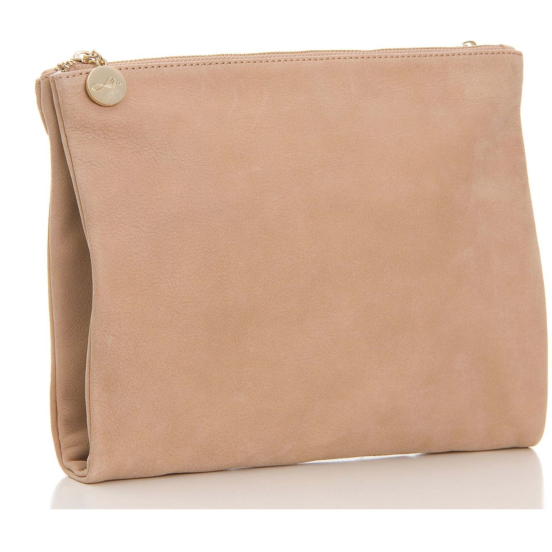 LULU’S ACCESSORIES Double Leather Purse Beige