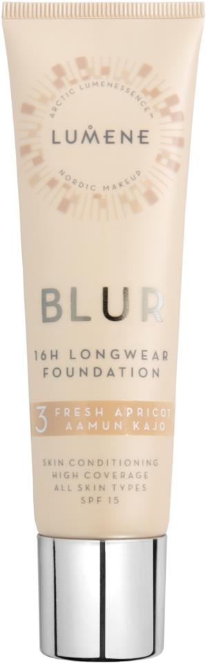 Lumene Blur 16h Longwear Foundation SPF15 3 Fresh Apricot