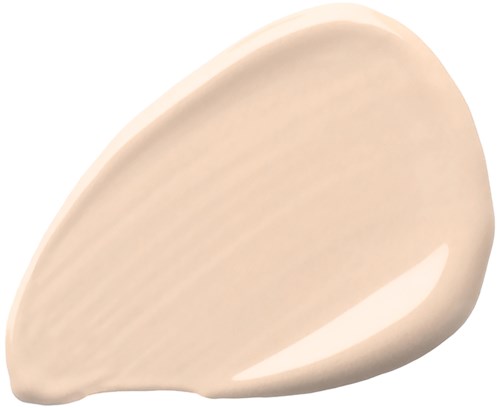 Ein Klecks beigenfarbener Creme oder Lotion mit glatter, glänzender Oberfläche.