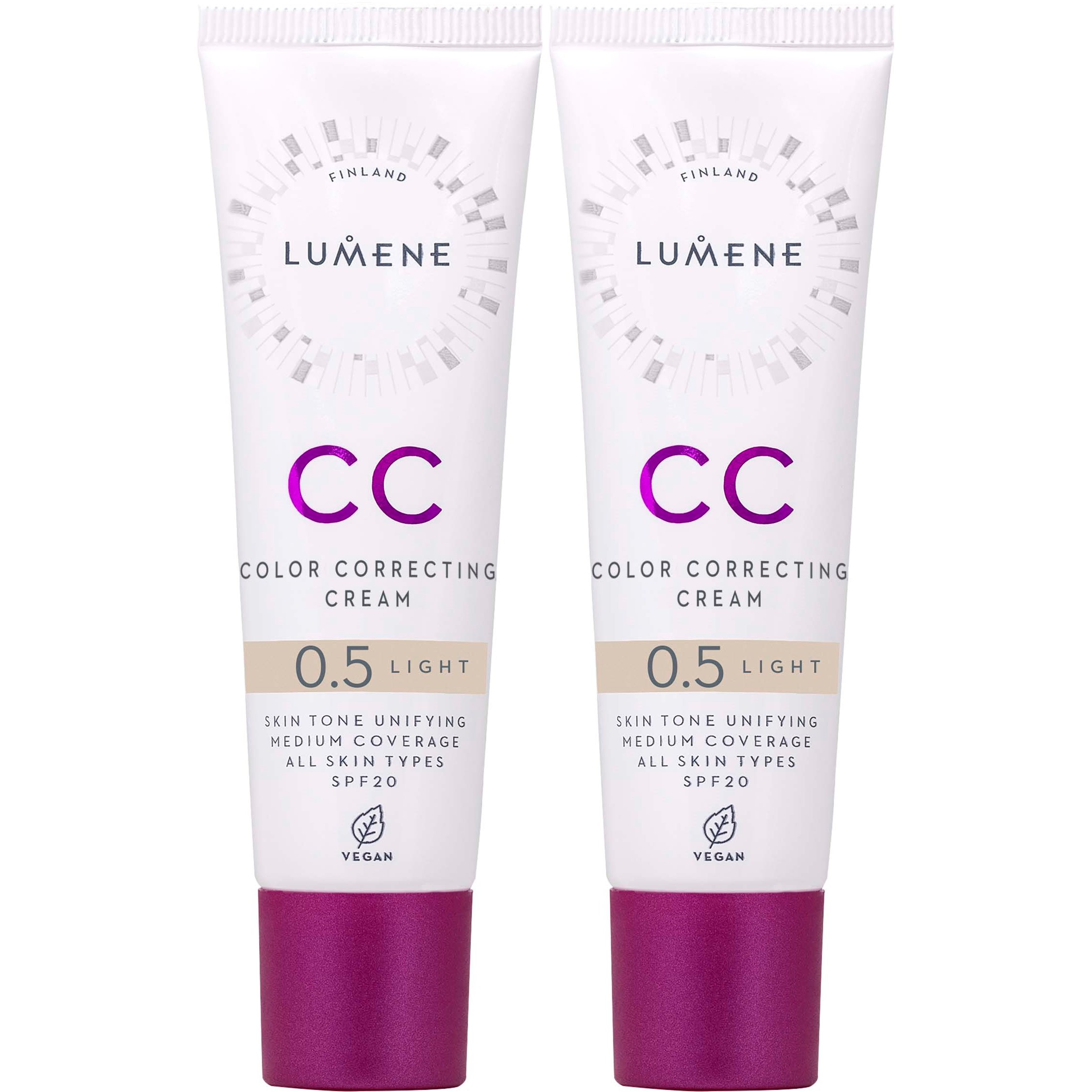 Lumene Bundle CC Color Correcting Cream SPF20 Light x 2