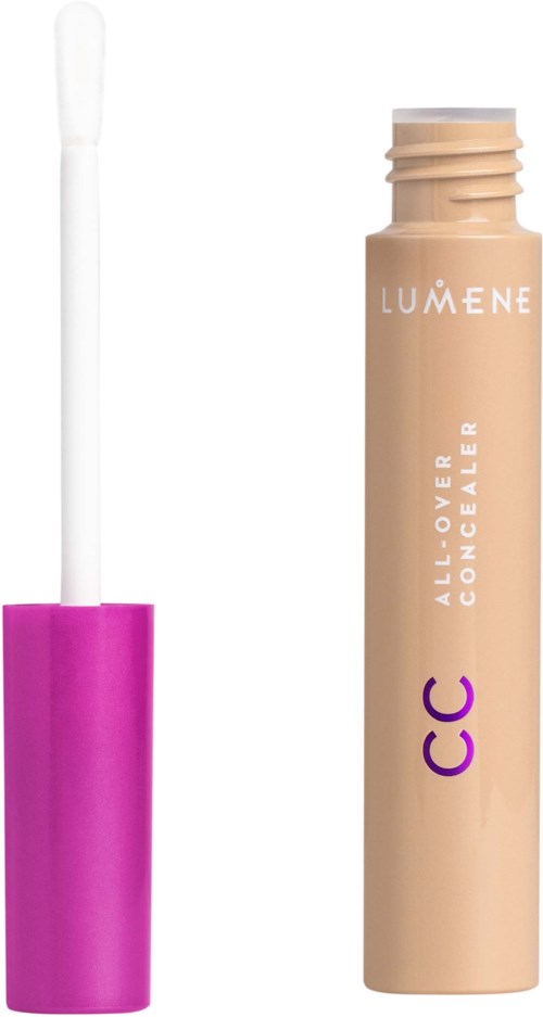 En tube med LUMENE All-You-Can Concealer med en applikatorstang ved siden av.
