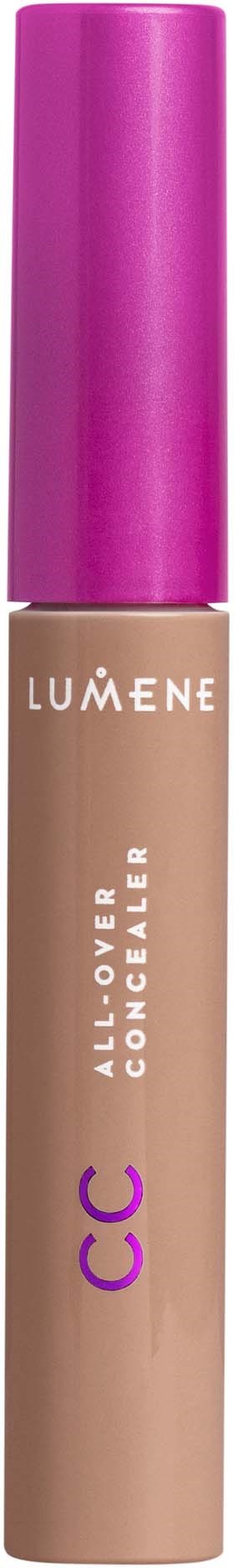 En beige concealer-stift med rosa lock från Lumene's All-Over CC-serie.