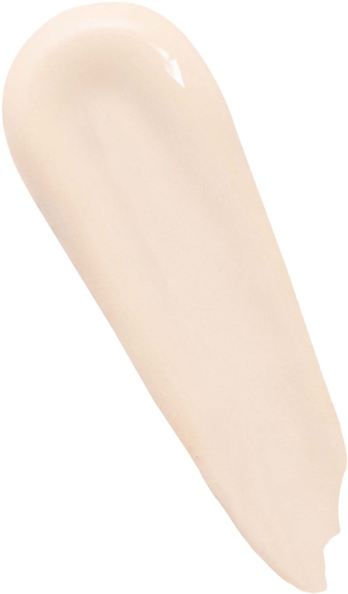En hvit, kremete klatt av saus eller lotion med en jevn, langstrakt form.