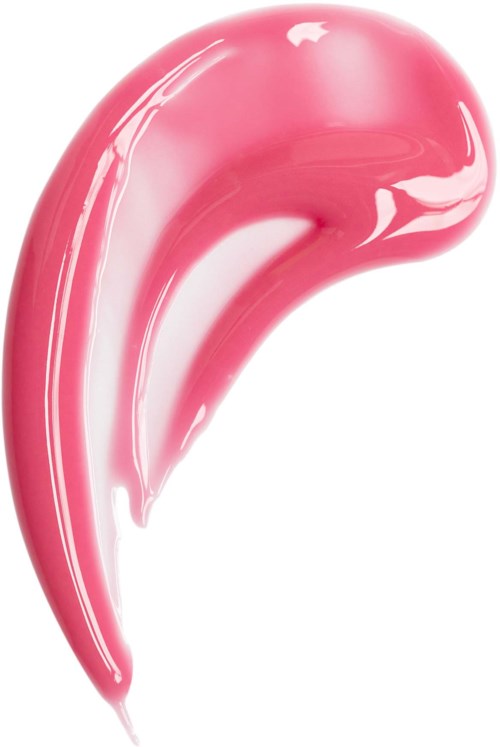 En rosa og hvit spiraldesign, buet form som minner om en boomerang eller krok, blank og glatt overflate.