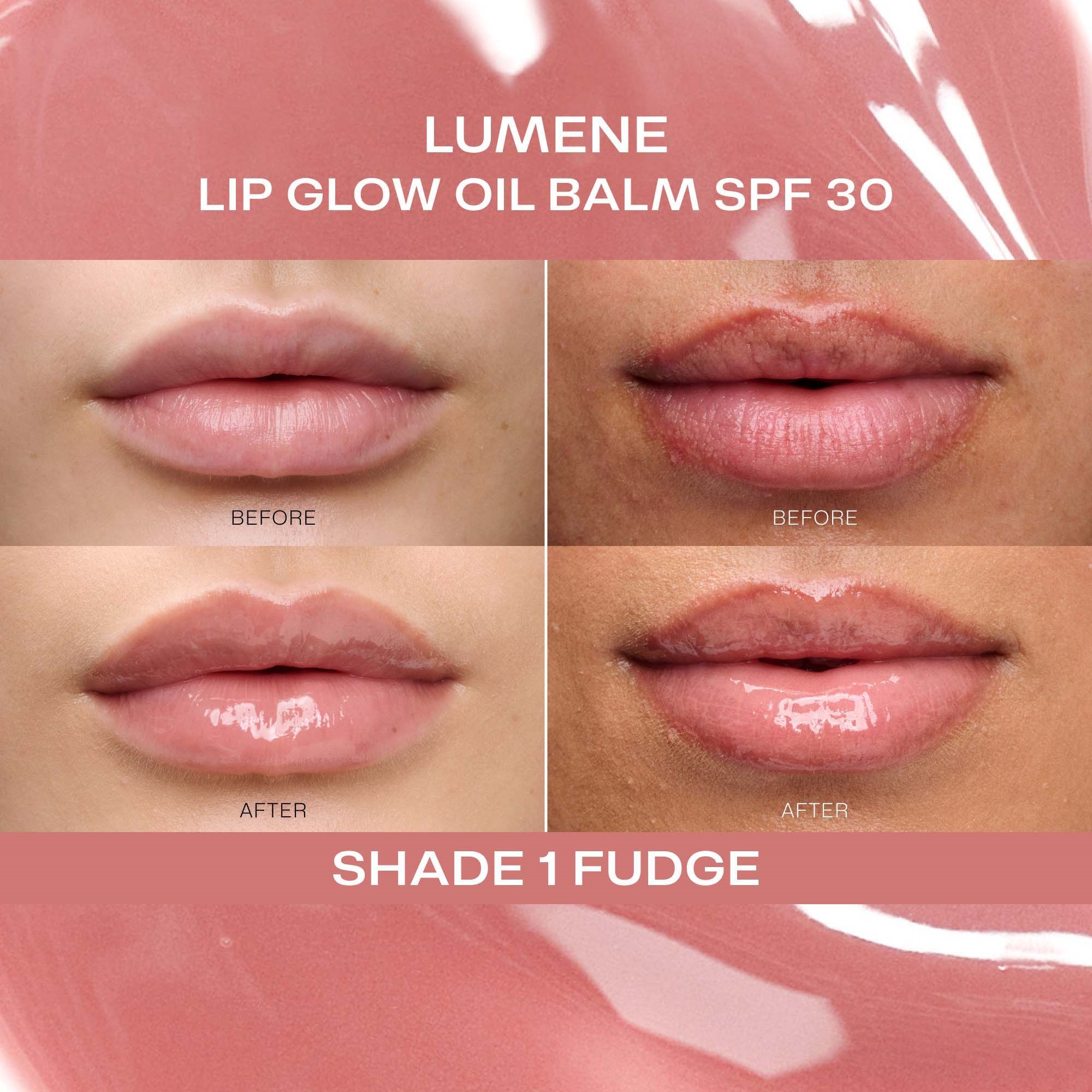 Lumene Lip Glow Oil Balm SPF30 1 Fudge (obrázok 6)