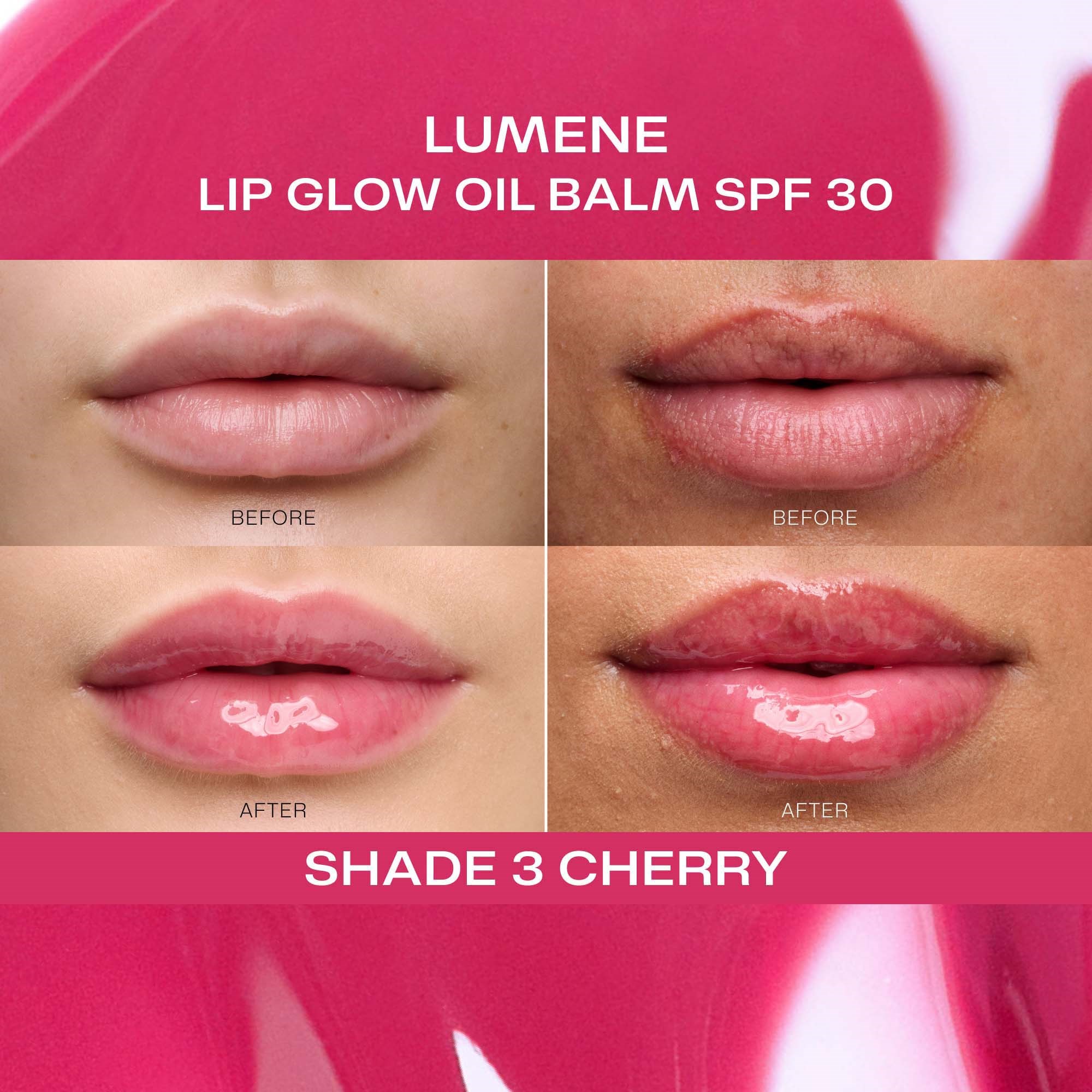 Lumene Lip Glow Oil Balm SPF30 3 Cherry (obrázok 7)