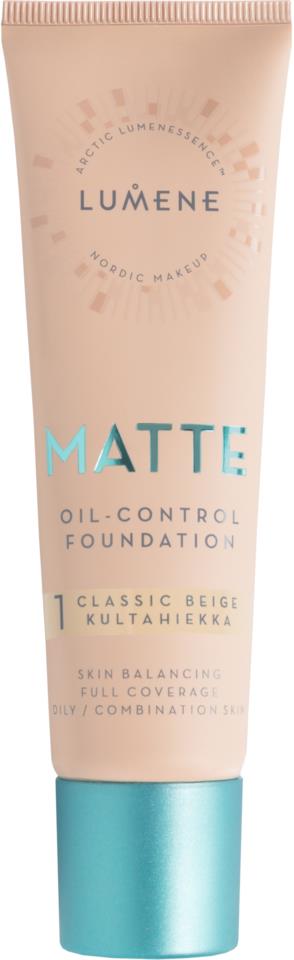 Lumene Matte Oil-Control Foundation 1 Classic Beige