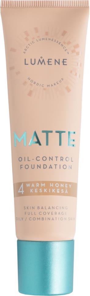 Lumene Matte Oil-Control Foundation 4 Warm Honey