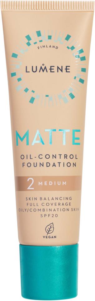 Lumene Matte Oil-Control Foundation SPF20 2 Medium 30 ml