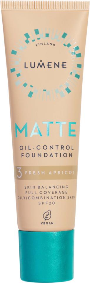 Lumene Matte Oil-Control Foundation SPF20 3 Fresh Apricot 30 ml