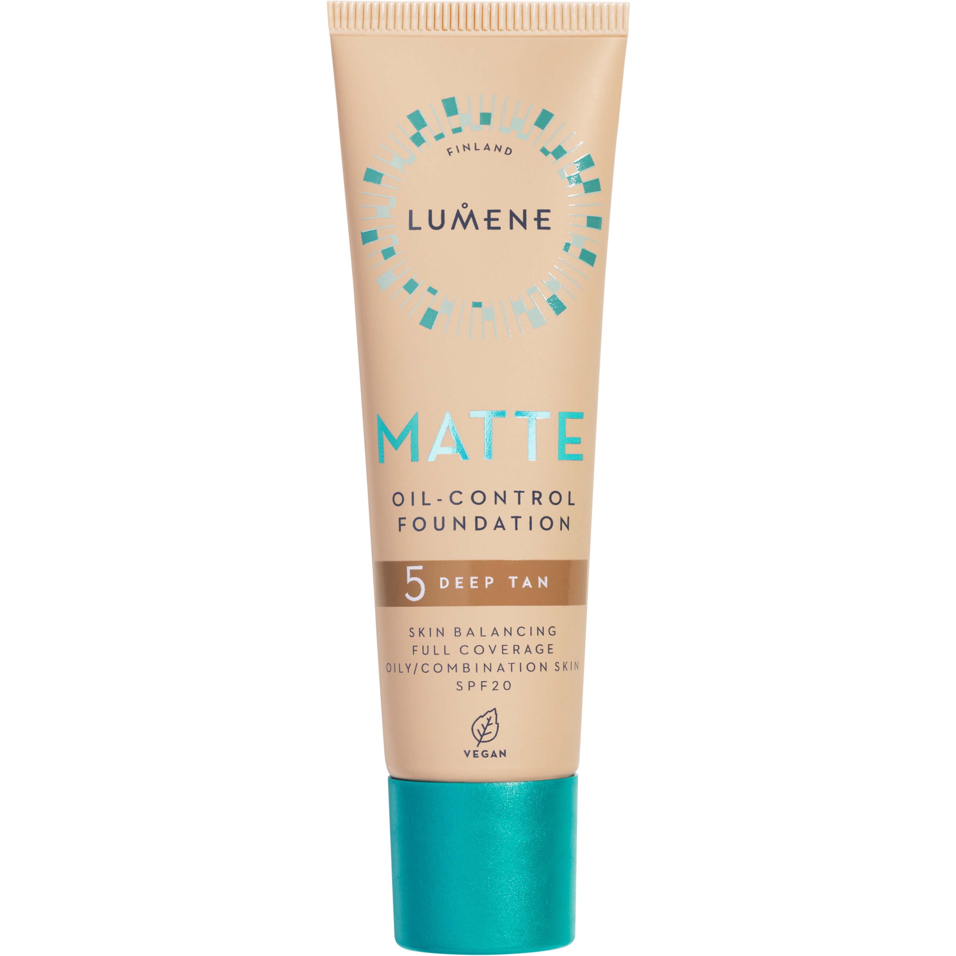 Lumene Matte Oil-Control Foundation SPF20 5 Deep Tan billede
