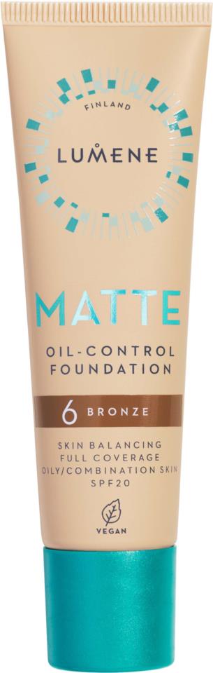 Lumene Matte Oil-Control Foundation SPF20 6 Bronze 30 ml