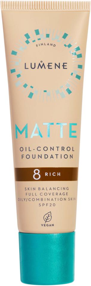 Lumene Matte Oil-Control Foundation SPF20 8 Rich 30 ml
