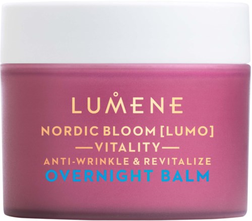 Dette er en krukke med Lumene Nordic Bloom Night Balm for anti-rynker og hudfornyelse.