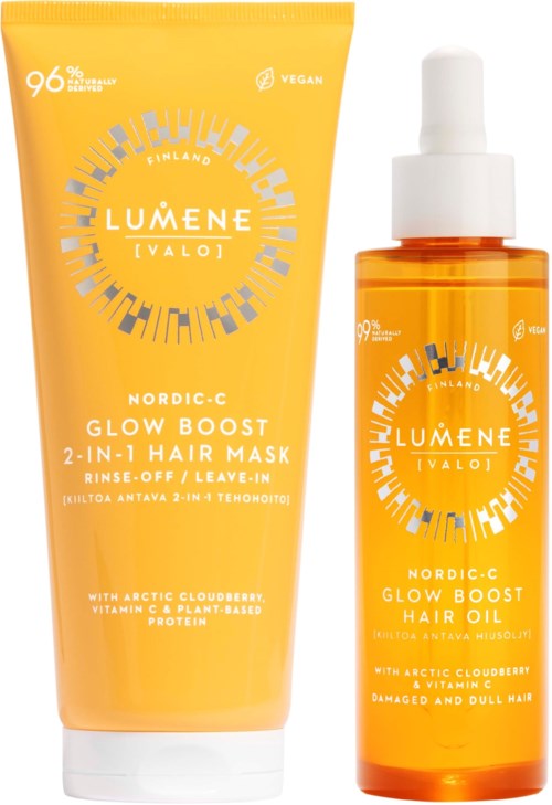 Lumene Nordic-C Glow Boost Bundle Hair Oil 75 ml & Hair Mask 200 ml