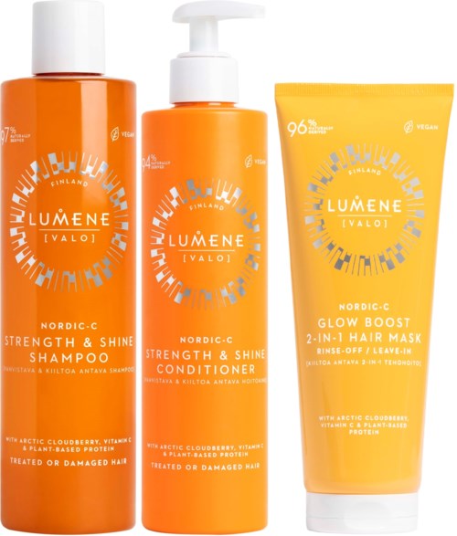 Lumene Nordic-C Strength & Shine Bundle Shampoo 300 ml & Conditioner 290 ml & Hair Mask 200 ml