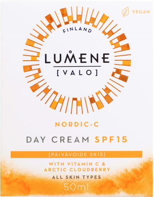 Lumine Valo day cream with SPF 15, vitamin C, Arctic cloudberry, for all skin types, from Finland, 50ml.