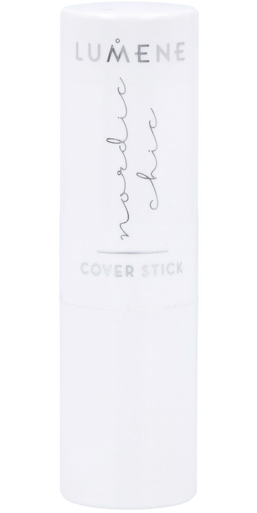 En vit cylindrisk behållare märkt Lumene med handskriven stiltext, ser ut att vara en kosmetik- eller hudvårdsprodukt.