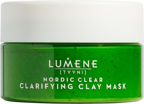 Grön burk med vit lock, märkning 'LUMENE TYN! NORDIC CLEAR'.