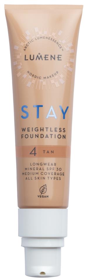 LUMENE Stay Weightless Foundation SPF 30, 4 Tan