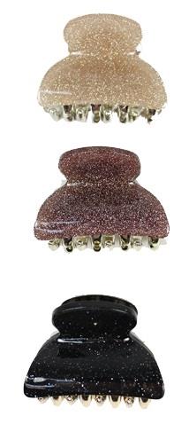 Lyko 3 Pack Hair Clips with Glitter Brown