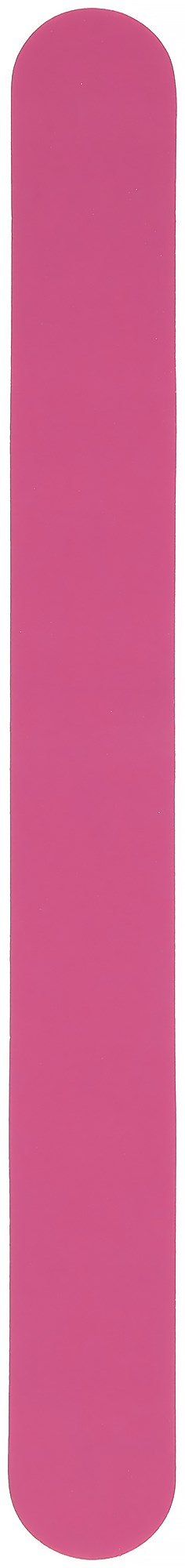En rosa nagelfil med rund ände och lång, smal form.