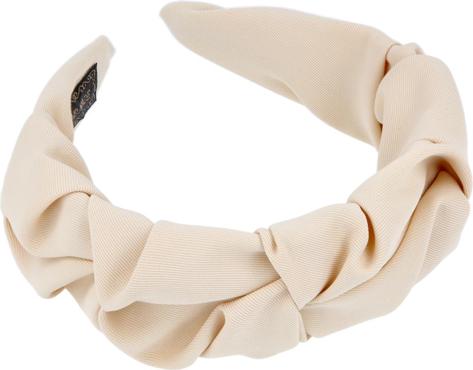 Lyko Wide Pleated Headband in Off White Fabric