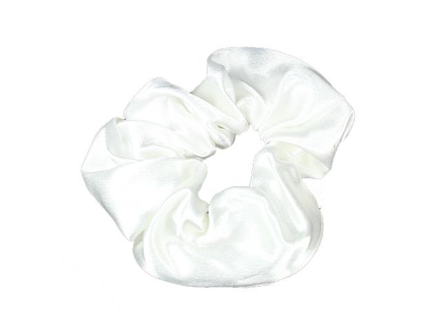Lyko Ensfarvet Scrunchie I Silkelook White