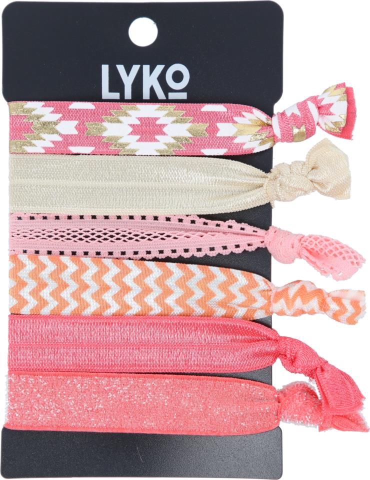 Lyko Hair Bandsar Coral 6-pack