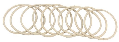 Tynde elastikker er stillet op side om side, let overlapping.