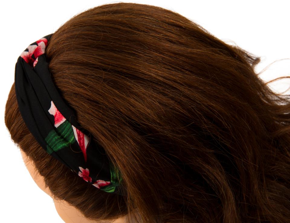 Lyko Headband Floral Pattern Black