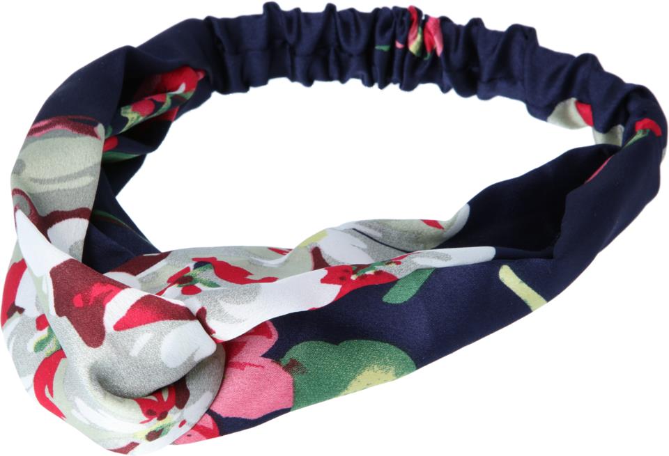 Lyko Headband Floral Pattern Satin Navy