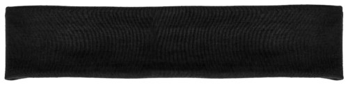 A black elastic band, wide and flat, used for holding items or clothing.