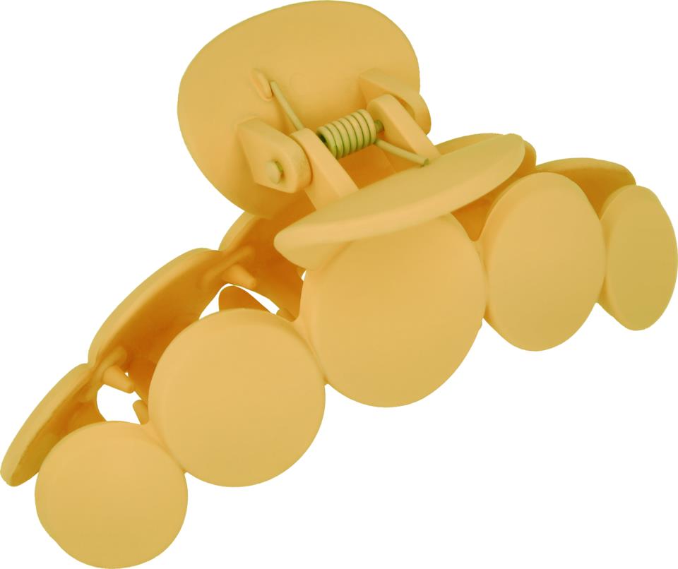 Lyko Hair clip with circles rubberized 10 cm Yellow