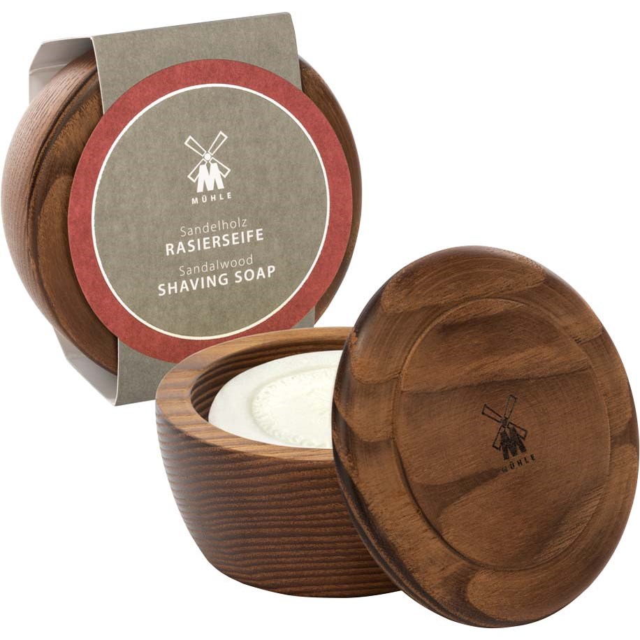 Läs mer om Mühle Sandalwood Wooden Bowl with Shaving Soap 65 g