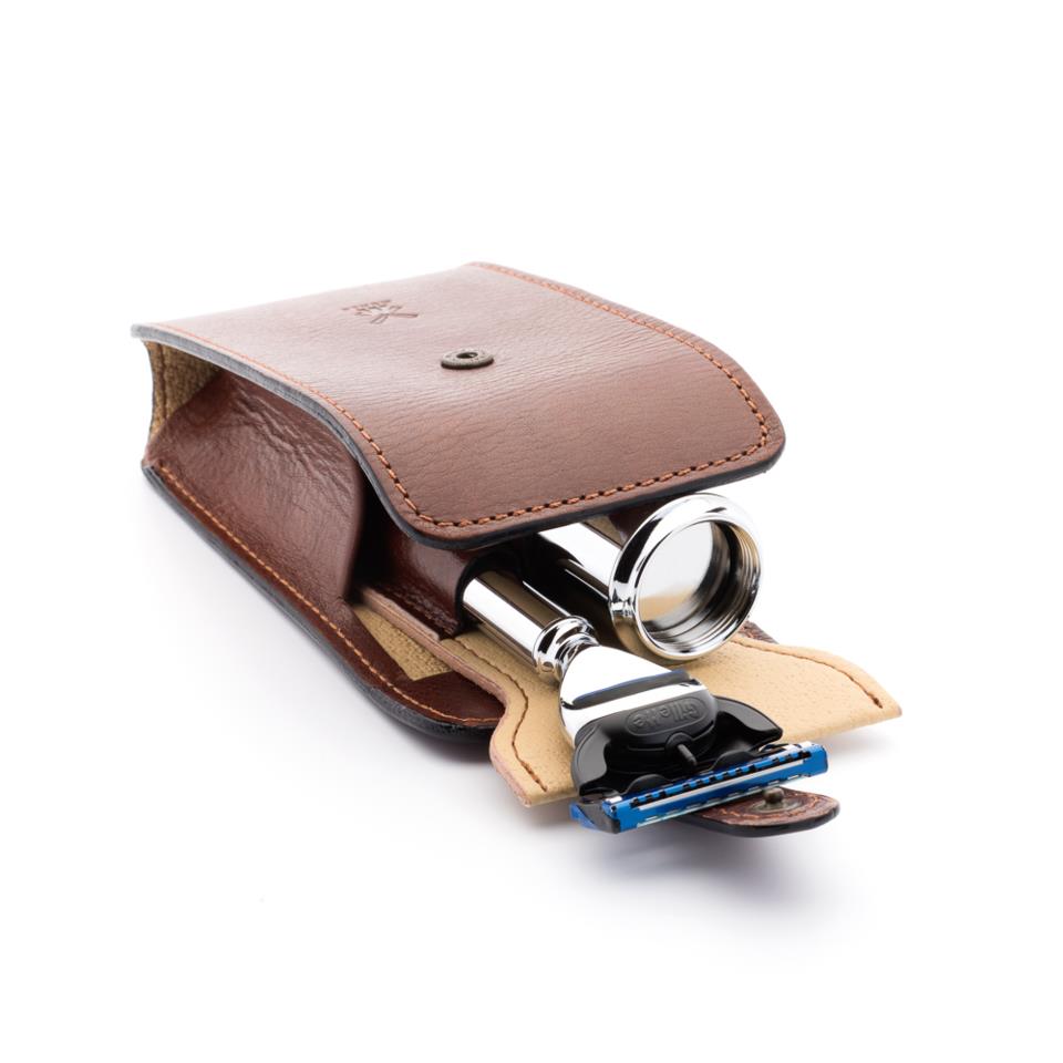 Mühle Travel Fusion Shaving Kit Leather Synthetic Brush Brown | lyko.com