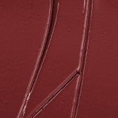 A red leather bag with a zip and curved handle. The surface looks smooth and shiny.