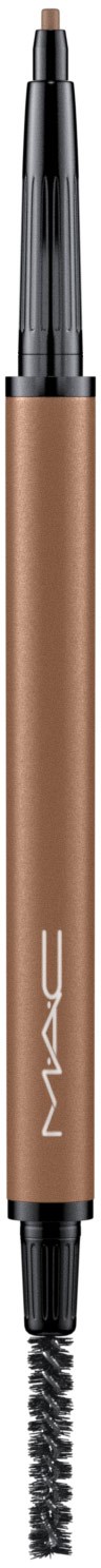 A dual-ended eyebrow pencil with a brush on one side and a pencil on the other, in a brown shade.
