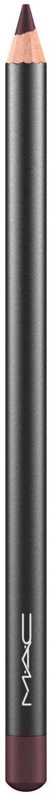 Ein schwarzer und lila Lippenkonturenstift steht senkrecht.