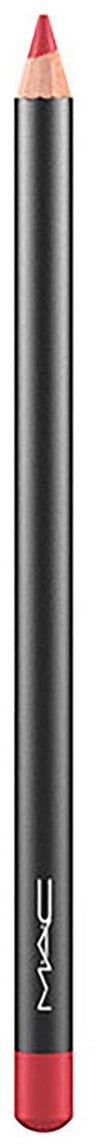 Ein MAC-Lippenkonturenstift in Schwarz mit roter Spitze und Markenname unten.