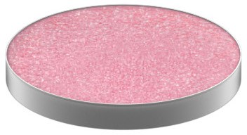 Ympyrän muotoinen, pinkki, glitterinen levynsivellinen, jossa on hopeinen reunus. Se näyttää koriste-esineeltä tai askartelumateriaalilta.