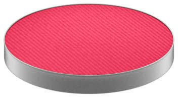 A round, red textured surface with a silver border, resembling a button or disk.