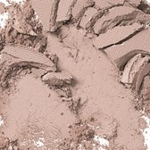 A close-up of a person with a hand near their face, with textured and abstract background elements.