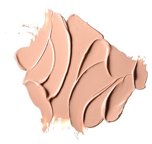 Cream or foundation spread on skin with smooth, curved strokes and some areas peeled away.