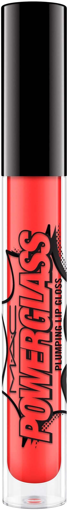 A red liquid lipstick in a clear tube with black cap. The label says "POWDER PUFF" and "VIBRANT LIQUID LIP".