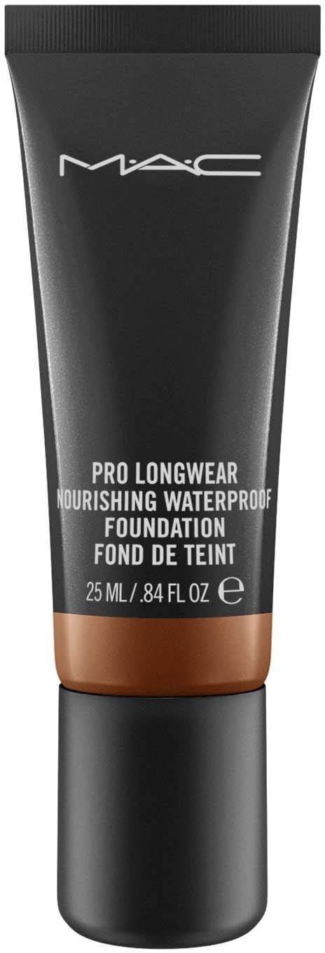 Czarna i brązowa tubka podkładu MAC, wodoodporna i długotrwała, 25 ml.