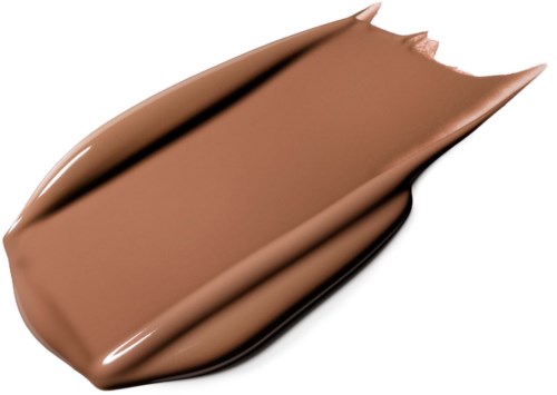 En smet av brunt-beige smink eller foundation med en slät, krämig textur och glänsande yta.